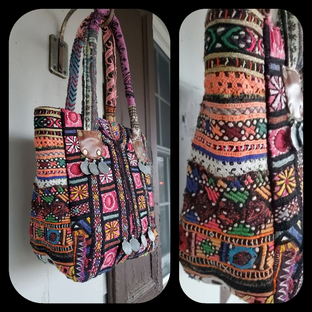 artisan banjara Zari Ethnic handmade Embroidered Repurposed Patchwork bag